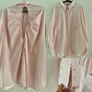 Zara Back Cutout Button Up Shirt